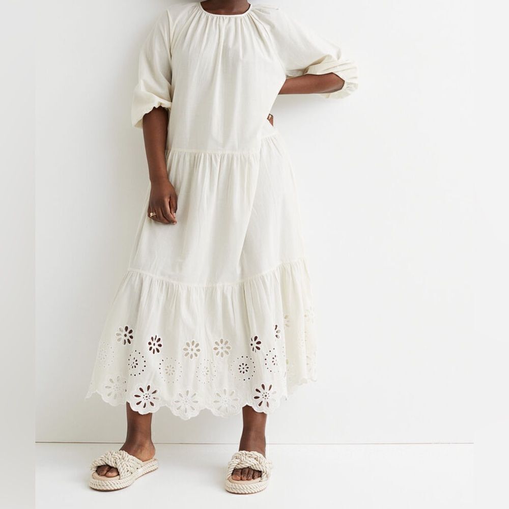 H&M Broderie Anglaise Dress Embroidered New - Picture 10 of 10